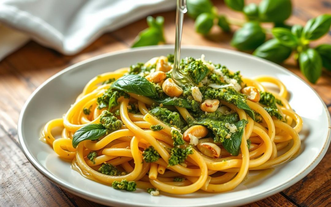 Receta: Pasta al Pesto con Aceite de Oliva Gourmet